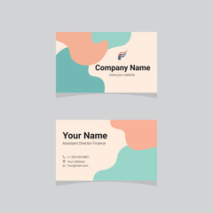 Modern abstract business card design in pastel color style