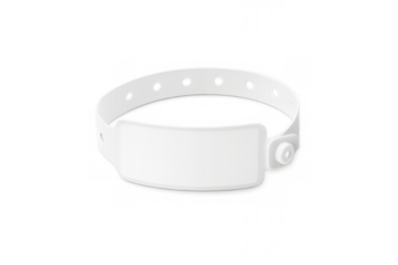 White plastic wristband for identification or security mockup