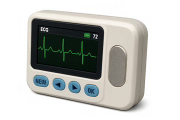 Portable ecg device monitoring heart rate displaying heartbeat