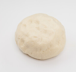 Soft Fresh Dough Ball On White Background For Cooking And Baking