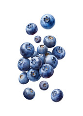 Fresh blueberries falling isolated delicious ripe berries healthy food photography natural ingredient fruit
