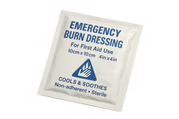 Emergency burn dressing for first aid use