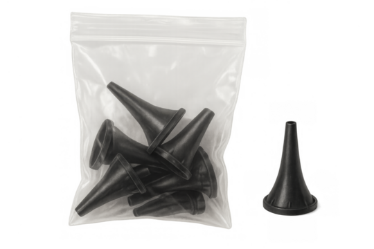 Disposable medical otoscope specula in plastic bag