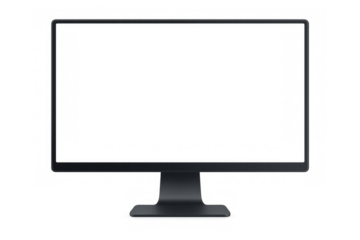 Black computer monitor display screen showing transparent background