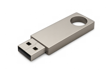 Metallic usb flash drive accessing digital data storage