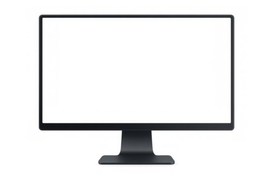 Black computer monitor display screen showing transparent background