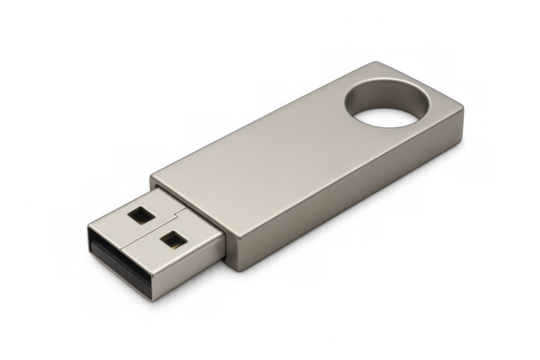 Metallic usb flash drive accessing digital data storage