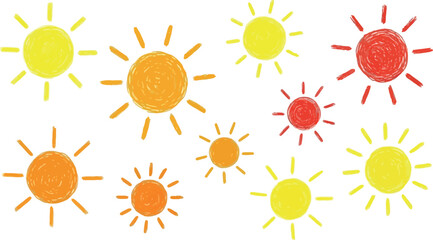 Bright sunshine icons representing warmth energy and happiness a collection of diverse sun symbols