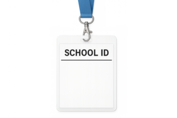 School id badge blank template with lanyard