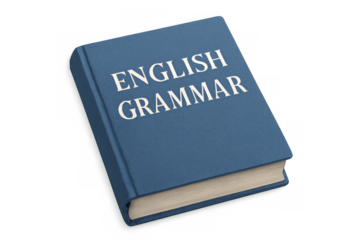 English grammar book representing language learning and education