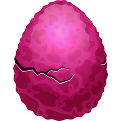 Cracked Pink Egg With A Textured Surface And A Faint Glow Isolated On A Transparent Background.