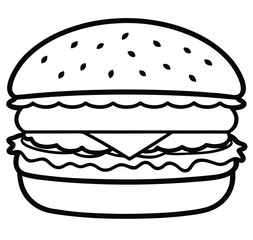 Illustration of a sesame seed burger
