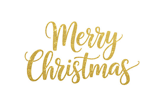 Christmas gold glitter lettering message