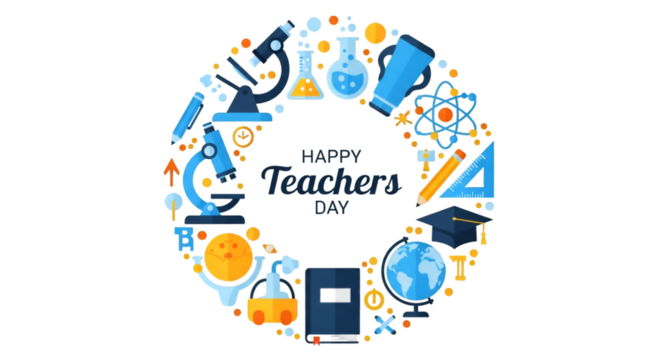 A colorful Easter card vector illustration with eggs and a rabbit,