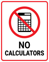 No calculators sign vector illustration