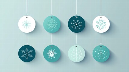 Geometric Minimalist Snowflake Cutouts for Winter Decor