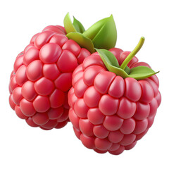 Isolated plasticine raspberries
