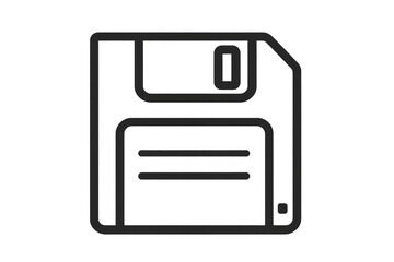 Obraz premium Floppy disk icon representing data save, storage, and retro technology for computing and digital information