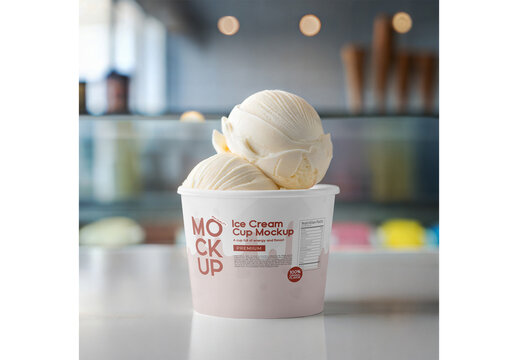 Ice Cream Cup Mockup 3