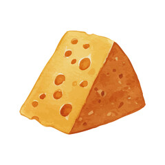 Watercolor-style Cheddar cheese illustration