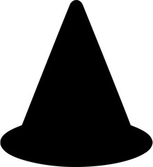 Training cone silhouette vector showing field equipment used for athletic practice and fitness coordination drills