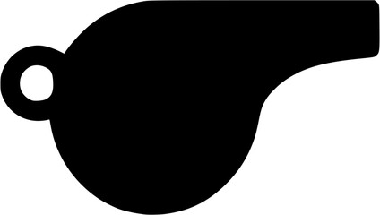 Referee whistle vector icon showing sports signal tool used for control and communication in games