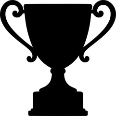 Sports trophy cup vector icon showing award prize representing championship success and recognition