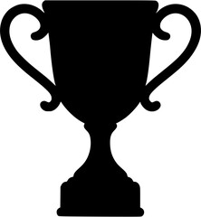 Championship trophy silhouette vector showing symbol of victory, excellence, and sports recognition
