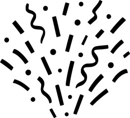 Confetti silhouette vector showing paper burst used for celebration, victory, and sports festivity
