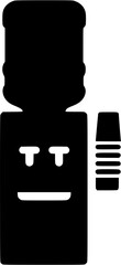 Water dispenser vector icon showing hydration station equipment used in gyms and sports halls