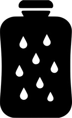 Water bottle vector icon showing sports hydration container for athletes and gym training