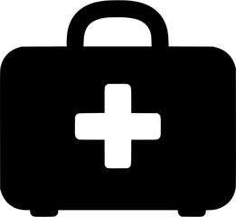 Medical kit silhouette vector showing sports first aid box used for emergency care and safety