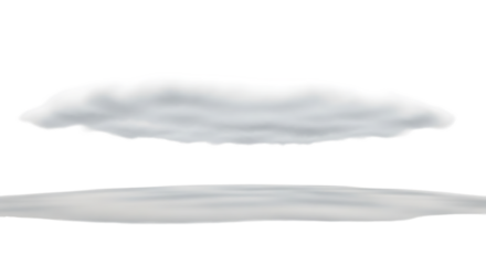 A serene scene featuring a soft, white cloud floating gently above a subtle, gray shadow isolated on transparent background, creating a minimalist and calming atmosphere, perfect for adding a touch of