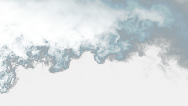 Blue smoke curls in soft, elegant shapes over a transparent backdrop. Vector quality ensures sharp and clean edges for design purposes. Ideal for overlays, posters, and digital artworks. PNG