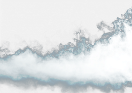 Blue smoke rises in delicate tendrils on a transparent background. Realistic textures enhance natural mist and fog effects. Ideal for design, posters, and overlays. PNG - Powered by Adobe