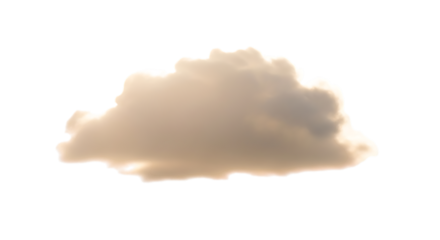 Golden cloud isolated on transparent background, a warm and inviting element for designs, radiating a sense of hope and optimism with its sunlit appearance against a pristine backdrop, creating a drea