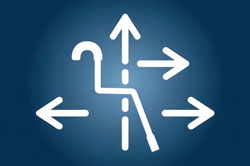 Direction and decision making concept with arrows pointing in different directions, business strategy and choices