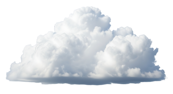 A large, puffy cumulus cloud against a clear sky, a majestic display of natures beauty, perfect for adding depth and dimension to any landscape or design, evoking feelings of awe and wonder isolated o