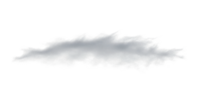 Illustration of a wispy gray cloud isolated on transparent background, with a soft, diffused texture, creating a subtle and ethereal effect, perfect for adding a touch of atmospheric depth to designs