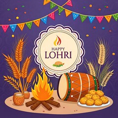 Happy Lohri Background