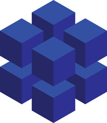 Obraz premium 3d blue cube