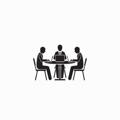 Team Collaboration Silhouette – Minimalist Vector Icon for Office Work, Meetings, and Corporate Communication
