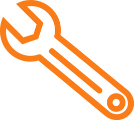Simple Orange Spanner Tool Outline