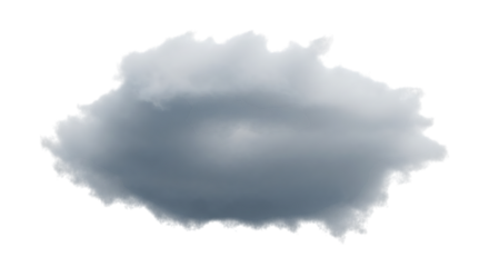 Dramatic storm cloud isolated on transparent background, a harbinger of rain, its dark gray tones hinting at the intensity of the approaching weather system, a powerful display of natures force