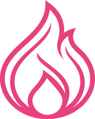 Pink Line Fire Flame Icon Vector
