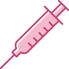 Simple Pink Medical Syringe Outline