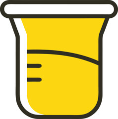 Yellow Line Beaker Icon Vector