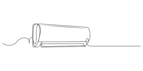 Continuous Line Art of a Wall-Mounted Air Conditioner,Air conditioner one line art vector illustration,Continuous Line Drawing of an Air Conditioner