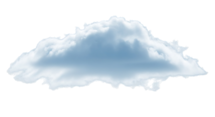 Isolated cloud on transparent background, a fluffy and ethereal formation floating serenely, its soft edges blending seamlessly with the clear sky, evoking a sense of tranquility and peacefulness in t