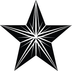 Silver and gold Christmas star decoration  silhouette on white background